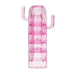 Cactus Stackable Glasses, Stacktus Gifts, Set Of 6-10 Oz Cactus Shape Glasses With Handles Pink Glass Blown Figurines Plant Decorations For Parties 3.5" H 5" W - Copyright Design, Patent Pending -Refined Spirits Store rqaeg