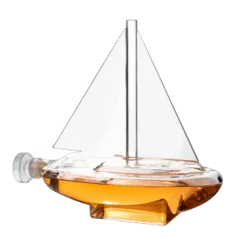 Sailboat Whiskey & Wine Decanter Ship - The Wine Savant Ship Decanter Set 750ml - Drink Dispenser For Wine, Whiskey, Ship In A Bottle Decanters Bar Set, Liquor Scotch Bourbon, Boating Mariner Gifts