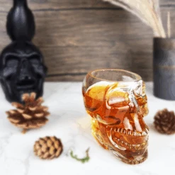 Skull Shot Glasses Set Of 6 By The Wine Savant - 3oz Skull Glasses 3" H - Goth Gifts, Skull Gifts, Skull Decor, Skeleton Decor, Skull Shaped Glasses, Perfect For Halloween Themed Parties! -Refined Spirits Store skullglass