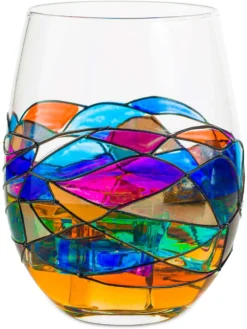 Artisanal Hand Painted Glassware Gift For Mom, Wife, Friend - Artisanal Barcelona Hand Painted Whiskey & Wine Decanter Set, Rennesance Romantic Stain-glassed Windows Glasses - Mothers Day 8 Artisanal Hand Painted Glassware Gift For Mom, Wife, Friend - Artisanal Barcelona Hand Painted Whiskey & Wine Decanter Set, Rennesance Romantic Stain-glassed Windows Glasses - Mothers Day -Refined Spirits Store stai4