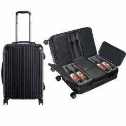Wine Suitcase For Airplanes 12 Bottle, With Wine Carrier Cases Bags, Black Luggage Carrier With TSA Approved Lock And Removable Inserts To Carry Wine Liquor Alcohol During Travel, Gift For Wine Lovers