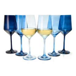 Colored Wine Glass Set, 12oz Glasses Set Of 6 For All Occasions & Special Celebrations Gift For Him, Her, Wife, Friend Drinkware Unique Style Tall Stemmed For White & Red Wine Elegant Glassware (Blue) 9 Colored Wine Glass Set, 12oz Glasses Set Of 6 For All Occasions & Special Celebrations Gift For Him, Her, Wife, Friend Drinkware Unique Style Tall Stemmed For White & Red Wine Elegant Glassware (Blue) -Refined Spirits Store szdrtgfbhe