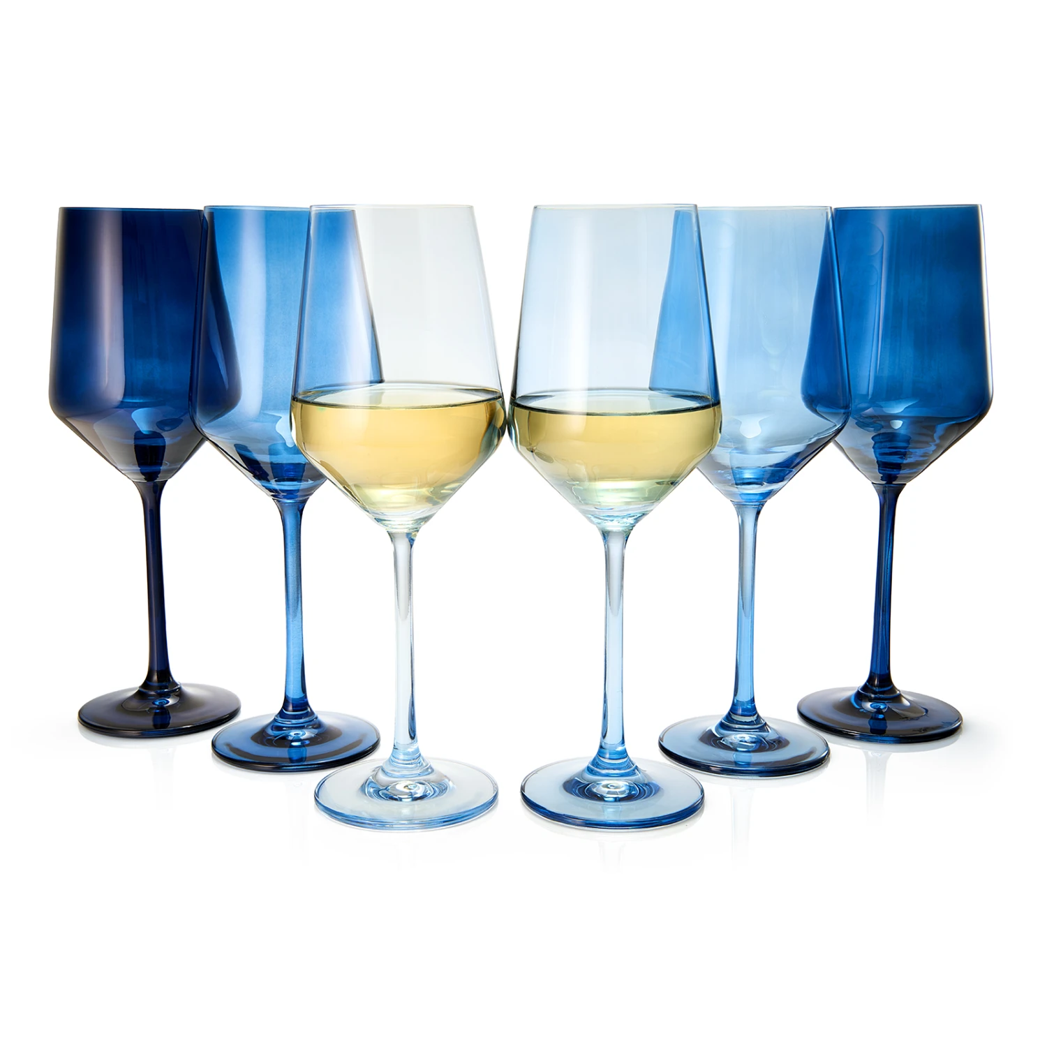 Colored Wine Glass Set, 12oz Glasses Set Of 6 For All Occasions & Special Celebrations Gift For Him, Her, Wife, Friend Drinkware Unique Style Tall Stemmed For White & Red Wine Elegant Glassware (Blue) 4 Colored Wine Glass Set, 12oz Glasses Set Of 6 For All Occasions & Special Celebrations Gift For Him, Her, Wife, Friend Drinkware Unique Style Tall Stemmed For White & Red Wine Elegant Glassware (Blue) - Image 4