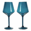 Floating Wine Glasses For Pool - Set Of 2-15 OZ Shatterproof Poolside Wine Glasses, Tritan Plastic Reusable, Beach Outdoor Cocktail, Wine, Champagne, Water Glassware Spring Summer (Muted Blue)