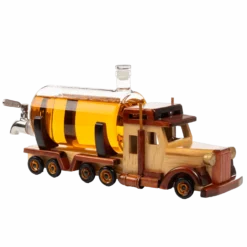 Truck Wine & Whiskey Decanter For Wine Bourbon Scotch Or Whiskey Fathers Trucker Gift 1000ml 18"L By The Wine Savant - Trucker Gifts, Truck Driver Gifts, Truck Figurine For Home Bar