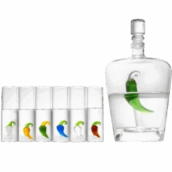 Tequila Decanter Set With Pepper Decanter And 6 Jalapeño Shot Glasses Set, Perfect For Holiday Gifts For Tequila Lovers, 25 Ounce Bottle, 3 Ounce Shot Glasses Cinco De Mayo, Reposado Gift (Pepper)