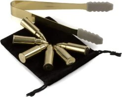 Bullet Whiskey Chillers Stones - 1.75in Whiskey Rocks By The Wine Savant Set Of 6 - Stainless Steel Bullet Shaped Ice Cubes, Gift Box Come, Tongs And Storage Bag, Whiskey Or Scotch Rocks (Gold) -Refined Spirits Store wine5 b39388ba 1aac 48d6 a9de 00907e96c7d1