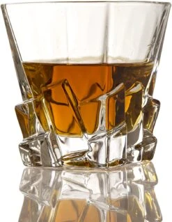 Crystal Wine And Whiskey Iceberg Mountain Glacier Decanter With 4 Glasses And Wood Tray - The Wine Savant -Refined Spirits Store withtray7