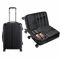 Wine Bottle Suitcase | Holds 10 Standard 750 ML Size Bottles | Expandable Removable Travel Bags, Universal Airplane Luggage Case, TSA Approved Wheeled Bag, Gift For Wine Lovers & Connoisseurs (23 IN)